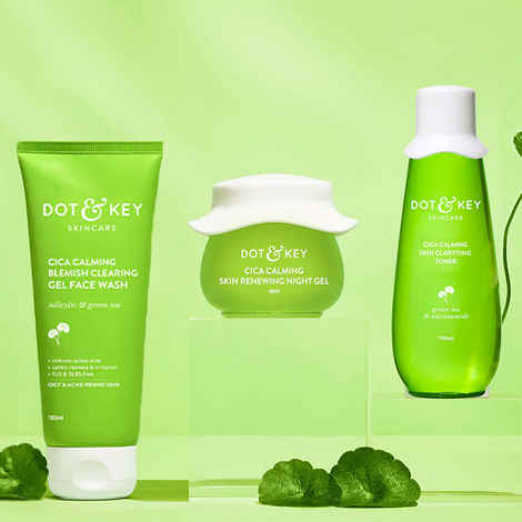 Buy Dot & Key CICA Hydration Kit | Face Wash (100 ml), Toner (150 ml) & Night Gel (25 ml) - Purplle