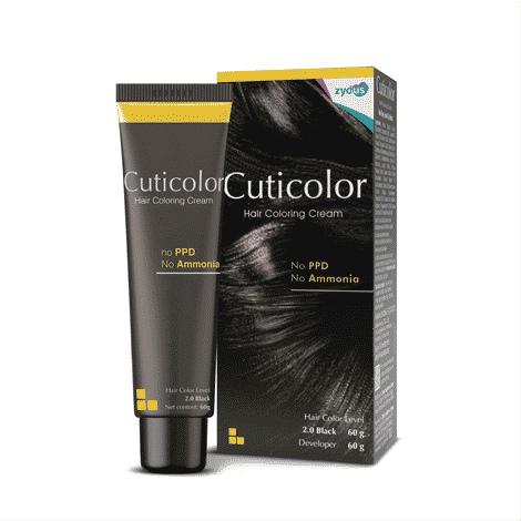 Buy Cuticolor Permanent Hair Color Cream, Long Lasting With The Goodness Of Olive Oil 60 gm (New Pack) No PPD, No Ammonia - Black | Pack of 1 - Purplle