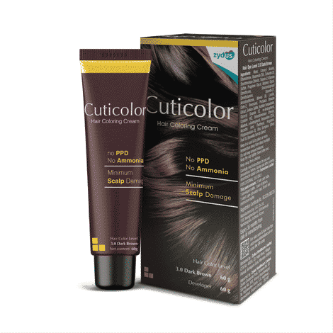 Buy Cuticolor Permanent Hair Color Cream, Long Lasting With The Goodness Of Olive Oil 60 gm (New Pack) No PPD, No Ammonia - Dark Brown | Pack of 1 - Purplle