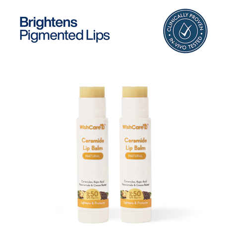 Buy WishCare Ceramide Lip Balm Combo with SPF50 PA+++ - Kojic Acid & Niacinamide - For Lip Lightening 5 gm each(pack of 2) - Purplle