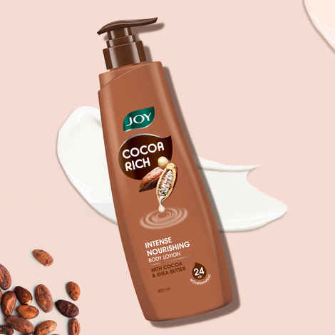 Joy Cocoa Rich Intense Nourishing Body Lotion (400 ml) | 24 Hour Nourishment | With Shea Butter & Cocoa Butter | Suitable for Normal to Dry Skin | Non Sticky & Non Greasy Lightweight Body Lotion