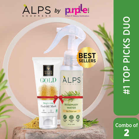 Buy Alps Goodness X Good Vibes #1 Top Picks Duo | Rosemary Spay 100 ml with Gold Peel off mask 50 gm | Fast Selling - Purplle