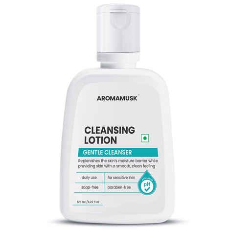 Buy Aromamusk Deep Cleansing Lotion for Sensitive & Dry Skin, Gentle Cleanser for Men & Women, 125ml - Purplle