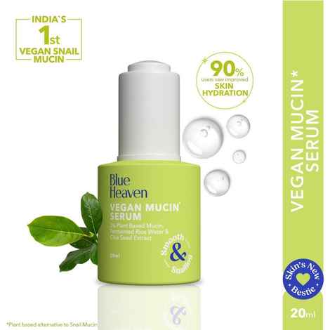Buy Blue Heaven Vegan Mucin Face Serum  Infused with 3% Plant Based Mucin | Moisturizes & Improves Skin Texture | Botox like Plumping | Korean Glass Like Skin Glow Face Serum for Women, 20 ml - Purplle