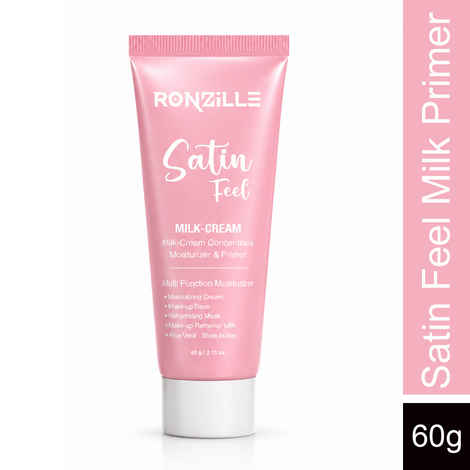 Buy Ronzille Satin Feel Milk Cream Moisturizer & Primer 60g | Hydrating Face Cream with Aloe Vera & Shea Butter | Makeup Base, Nourishing Moisturizer, Rehydrating Skin Care Cream for Soft & Smooth Skin - Purplle