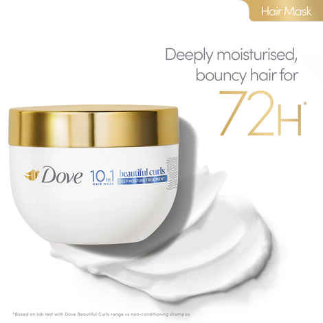 Buy Dove Beautiful Curls Deep Moisture Miracle Hair Mask, Sulphate Free, No Parabens & Dyes, Mask for Curly Hair, With Tri-Moisture Essence for smooth, shiny, bouncy curls (300 ml) - Purplle