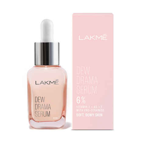 Lakme Dew Drama Serum 6% Vitamin E & Pro-Ceramide |For Protective Skin Barrier & Dewy Radiance | 15ml