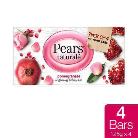 Buy Pears Naturale Pomegranate Brightening Bathing Soap Bar, 125 g (Pack of 4) - Purplle