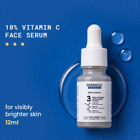 Buy DERMDOC 10% Vitamin C Face Serum for Glowing Skin (12 ml) | Brightening Face Serum | Fight Dark Spots, Pigmentation & Dull Skin - Purplle