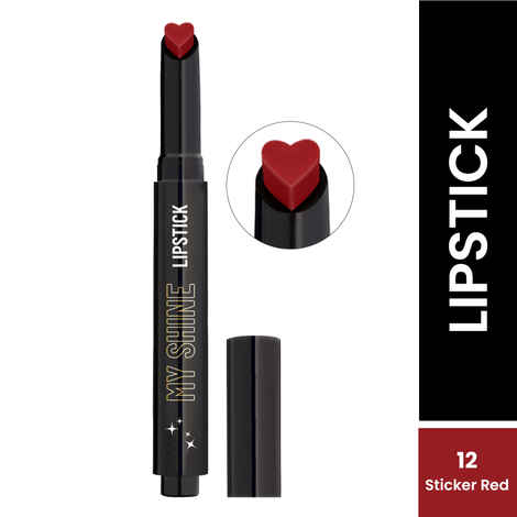 Buy Swiss Beauty My Shine High Pigmented & Long-Lasting Lipstick Enriched with Vitamin E-12 Stricker Red (1.5 gm) - Purplle