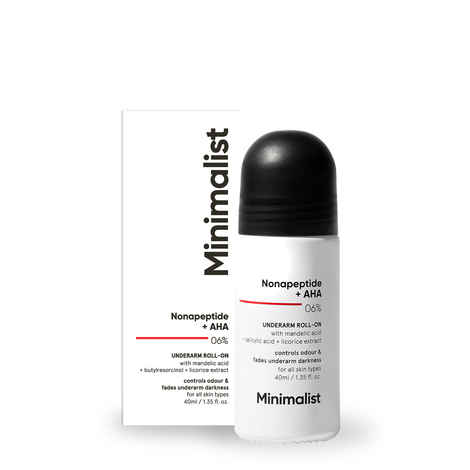 Buy Minimalist Nonapeptide + AHA 06% Underarm Roll On Controls Odour & Fades Darkness 40 ml - Purplle