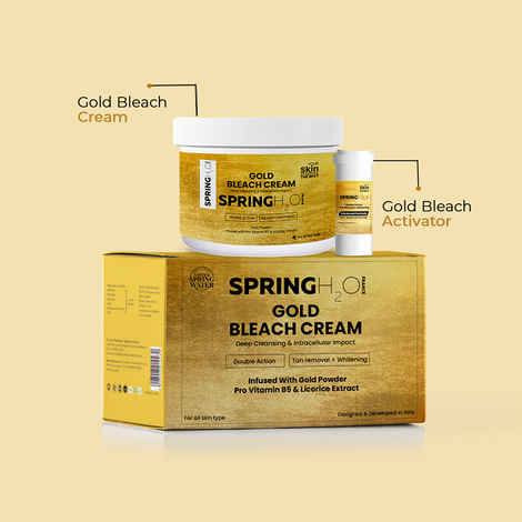Buy SPRING H2O FRANCE Gold Bleach Cream Deep Cleansing & Intracellular Impact | Infused Pro Vitamin B5 | All Skin Types | 300 gm - Purplle