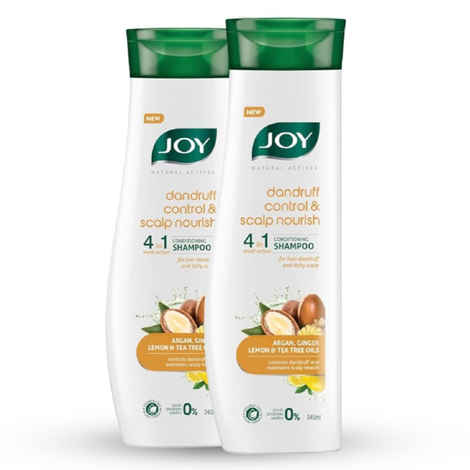 Buy Joy Natural Actives Dandruff Control and Scalp Nourish 4 in 1 Multi Action Conditioning Shampoo (Pack of 2 X 340ml) - Purplle