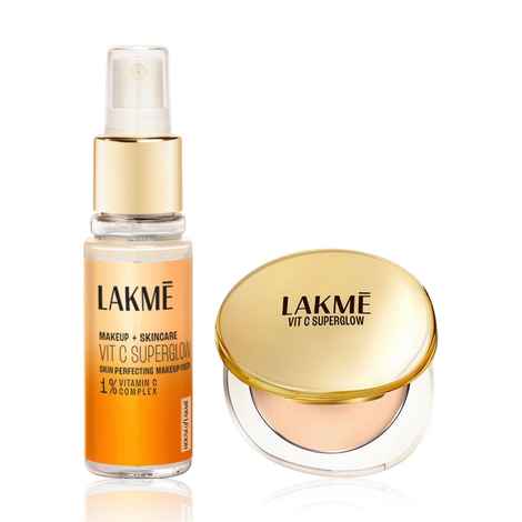 Buy Lakme Vit C Superglow Compact (8gm) + Setting Spray (60 ml) - Ivory - Purplle