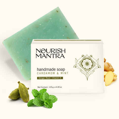Buy Nourish Mantra Cardamom & Mint Handmade Bathing Bar Soap for Moisturized and Smooth Skin - 125 gm - Purplle