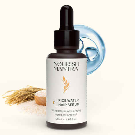 Buy Nourish Mantra Anti-Greying Rice Water Hair Serum with Arcolys to Stop Premature Hair Greying - 50 ml - Purplle