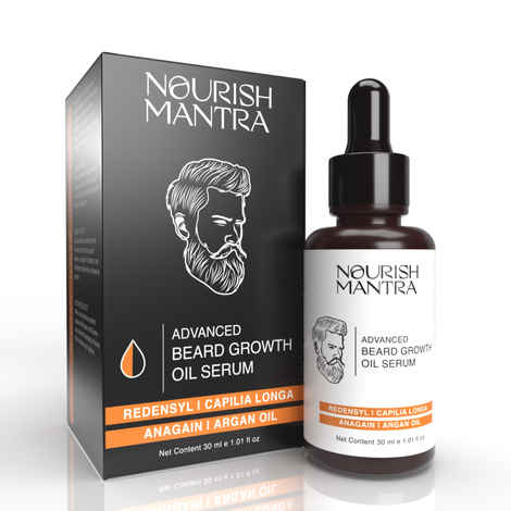 Buy Nourish Mantra Beard Growth Serum for Men with Redensyl, Capilia Longa, Anagain & Argan Oils | 30 ml - Purplle