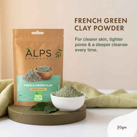 Buy Alps Goodness French Green Clay Powder (50 gm)| 100% Natural Powder | Clay Mask for pores tightening | Clay Mask for face | Detoxifying Clay Mask - Purplle