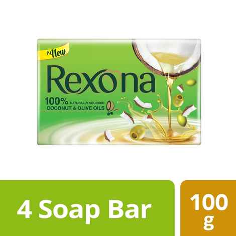Buy Rexona Coconut and Olive Oil Soap For Silky Smooth Skin, 4X100 gm - Purplle