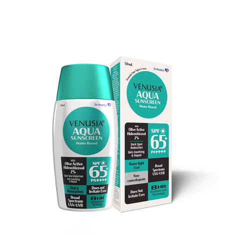 Buy Dr Reddy's Venusia Water based sunscreen I SPF 65 I 8hrs hydration lock I UVA, UVB protection I No white cast I 50 gm - Purplle