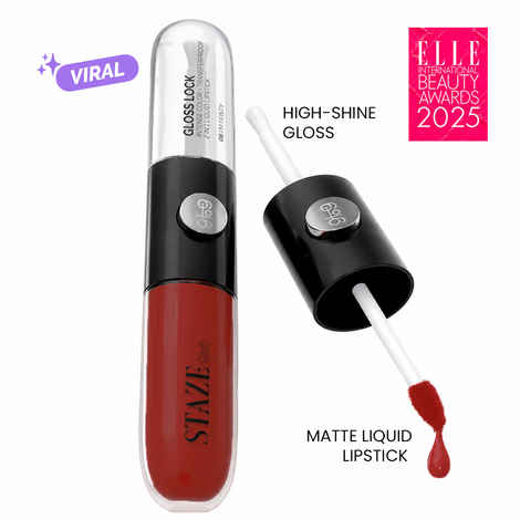 Buy Staze 9to9 Gloss Lock 2-in-1 Liquid Lipstick | Color-locking Gloss | Ultra-pigmented Lipstick | 06 I'm Feisty | 7 gm - Purplle
