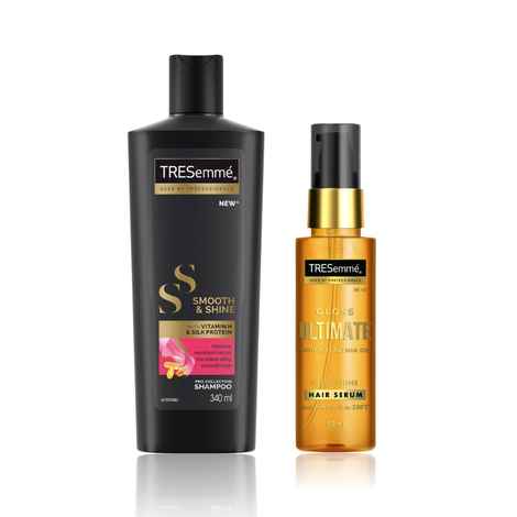 Buy Tresemme Smooth & Shine Shampoo (340 ml) and Tresemme Gloss Ultimate Hair Serum ( 50ml) combo - Purplle