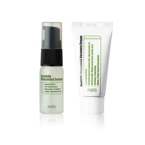 Buy PURITO Centella Mini Combo | Unscented Serum (15ml) and Unscented Recovery Cream (12ml) - Purplle