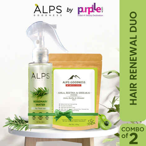 Buy Alps Goodness Hair Renewal Duo with Rosemary Spray 100 ml & Amla Reetha Shikakai Powder 150 gm - Purplle