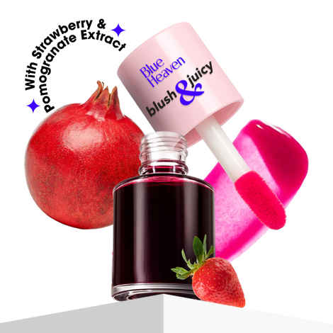 Buy Blue Heaven Blush & Juicy Lip & Cheek Tint Infused with Pomegranate & Strawberry Extract | Multipurpose 3 in 1 Lip Tint | Long Lasting, Water Proof & Hydrating Liquid Blush | Watermelon Juice, 9 ml - Purplle