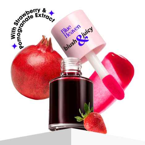Buy Blue Heaven Blush & Juicy Lip & Cheek Tint Infused with Pomegranate & Strawberry Extract | Multipurpose 3 in 1 Lip Tint | Long Lasting, Water Proof & Hydrating Liquid Blush | Berry Juice, 9 ml - Purplle