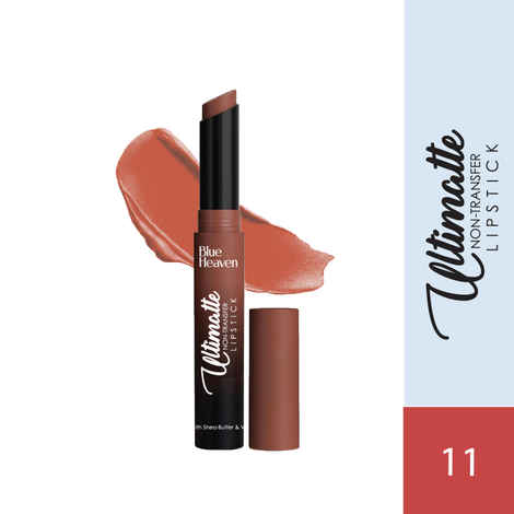 Buy Blue Heaven Ultimatte Non-Transfer Lipstick for women Enriched with Shea Butter & Vitamin E, Matte Finish, Smudge Proof & Waterproof Long Lasting Lipstick Upto 12Hrs, 11| 2.2 gm - Purplle