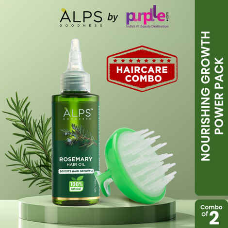 Buy Alps Goodness Nourishing Growth Power Pack with Rosemary Hairl Oil (110 ml) & Scalp Massager | Hair Growth Essentials | Scalp Health - Purplle