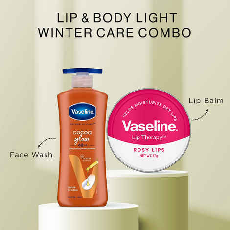 Buy Vaseline Lip & Body Light Winter Care Combo (Lip Therapy (17 gm) + Gluta-Hya Dewy Body Lotion (200 ml)) - Purplle