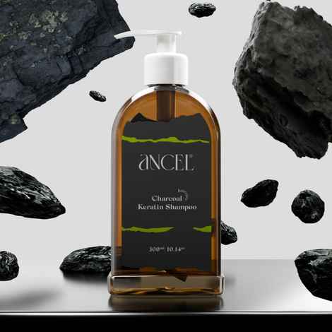 Buy Ancel Natural Charcoal Keratin Shampoo with Activated Charcoal Powder, Almond Oil, Plant Keratin & Jojoba Oil l For Deep Cleansing & Volumizing Hair l Purified Water & Pro Vitamin B-5 l Natural ingredients l Sulphate & Paraben Free 300 ml - Purplle