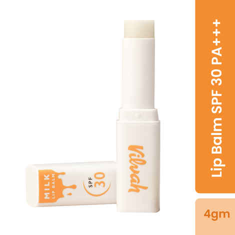Buy Vilvah Store Milk Lip Balm SPF30 treats pigmentation and sun Damage UVA & UVB Protection for Both men and women suitable For All Skin Types 4 gm - Purplle