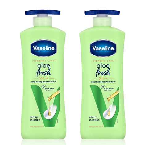 Buy Vaseline Aloe Fresh Body Lotion 24 HR Long Lasting Moisturisation with Aloe Vera extract (600 ml) Pack of 2 - Purplle