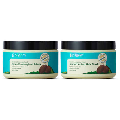 Buy Pilgrim Hair Mask with Patua Oil – Pack of 2| Smoothens Frizzy Hair | Deep Repair for Dry, Damaged Hair | Sulfate-Free | 400 gm| For All Hair Types - Purplle
