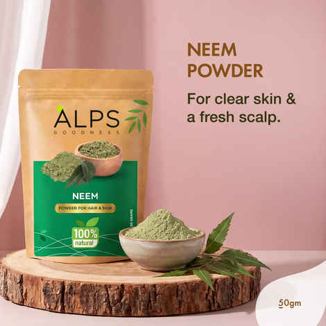 Buy Alps Goodness Powder - Neem (50 gm) | 100% Natural Powder | No Chemicals, No Preservatives, No Pesticides | Face Mask for Acne | Acne Treatment | Dandruff Treatment - Purplle