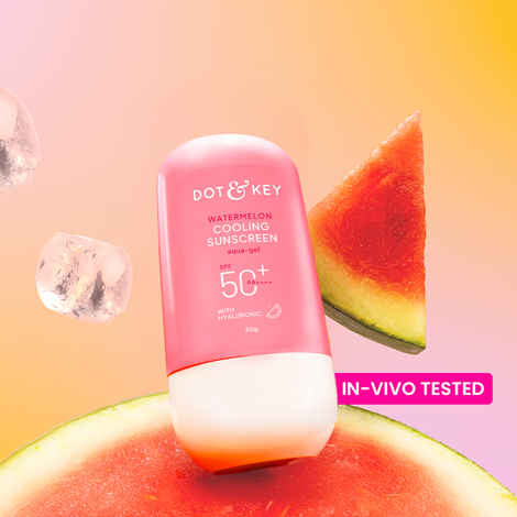 Buy Dot & Key Watermelon Cooling Sunscreen SPF 50+ PA++++, In-Vivo Tested Sunscreen for Oily Skin & Combination Skin - No White Cast, 30 gm - Purplle