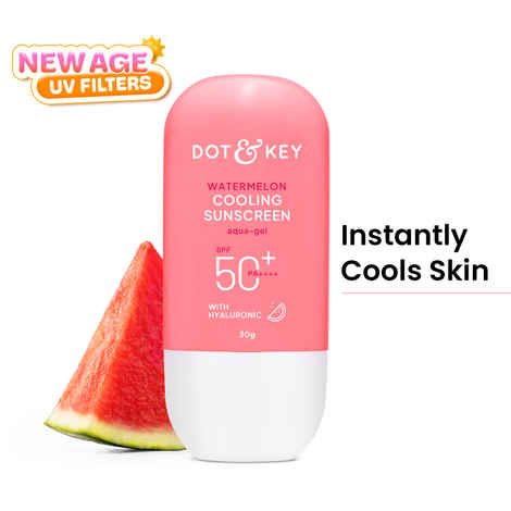 Dot & Key Watermelon Cooling Sunscreen SPF 50+ PA++++, In-Vivo Tested Sunscreen for Oily Skin & Combination Skin - No White Cast, 30 gm