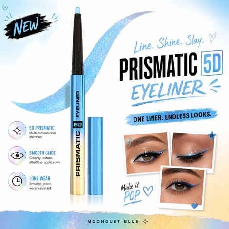Buy Glam 21 Prismatic 5D Eyeliner| Waterproof|Smudge proof|Long lasting eyeliner with easy application|Creamy Formula|Multichrome Effect Bold Color Payoff | 05-Moondust, 0.4 ml - Purplle