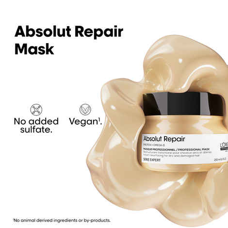 Buy L'Oreal Professionnel Absolut Repair Mask For Dry and Damaged Hair 250ml | With Wheat Protein - Purplle