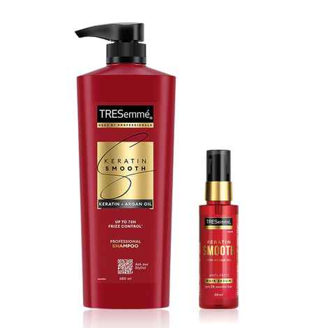 Buy TRESemme Keratin Smooth Shampoo (580 ml) + Keratin Smooth Hair Serum 50 ml - Purplle