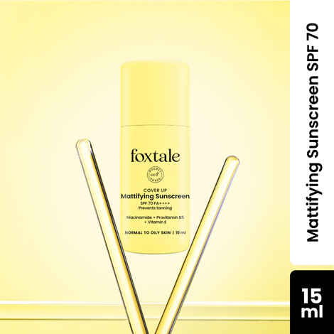 Buy Foxtale Niacinamide Matte Sunscreen SPF 70+ PA++++ | No White Cast | Non Greasy | Prevents Tanning | UVA/UVB Protection | Lightweight | Men & Women | For Normal to Oily Skin | 15 ml - Purplle