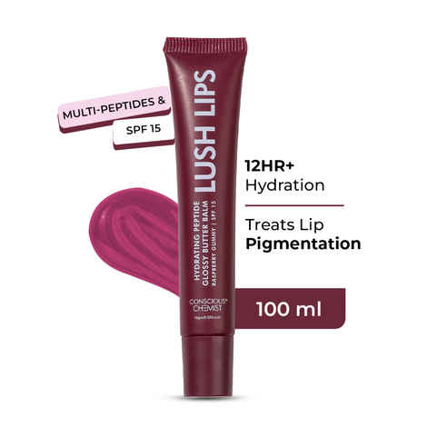 Buy Conscious Chemist Multi Peptide & Shea Butter Infused Lip balm With SPF 15 Lip balm:- Raspberry Gummy (15 gm) - Purplle