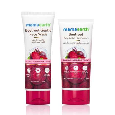 Buy Mamaearth Beetroot Glow Duo - Beetroot Face Cream (80 gm) & Beetroot Face Wash (100 ml) Combo of 2 - Purplle