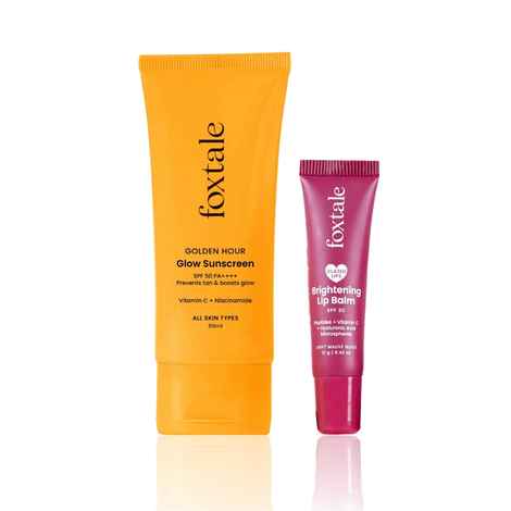 Buy Foxtale Glow Sunscreen SPF 50 PA++++ & Glazed Lips Brightening Lip Balm - Light Mauve Glaze (50 ml+12gm) - Purplle