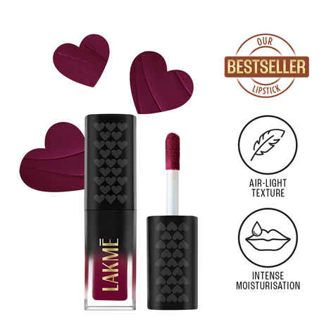 Lakme Xtraordin-airy Lip Mousse Mini - Dark Cherry - Velvet Matte Finish Airlight & Moisturizing Formula with Cocoa Butter Travel friendly  - 1.8 gm