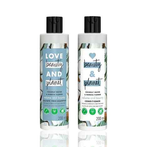 Buy Love Beauty & Planet Coconut Water and Mimosa Flower Volume and Bounty Shampoo & Conditioner 200ml - Purplle