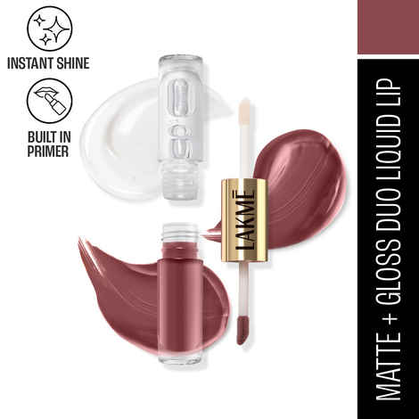 Buy Lakme 9 to 5 Double Duty Matte to Glass Liquid Lip - Sweet Praline, 7.6 ml - Purplle